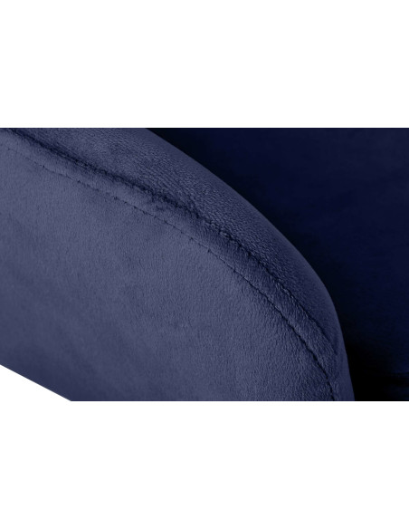 Tabouret de bar scandinave en Velours Bleu foncé Bois de hêtre Naturel Norvyn - 6