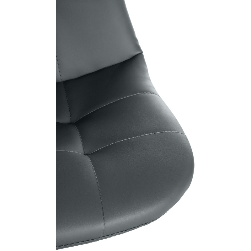 Tabouret de bar moderne en Polyuréthane Gris Métal Noir Leyran - 4