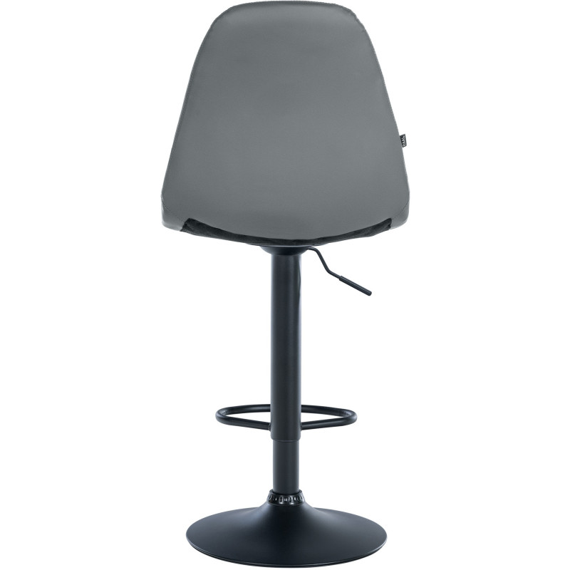 Tabouret de bar moderne en Polyuréthane Gris Métal Noir Leyran - 3