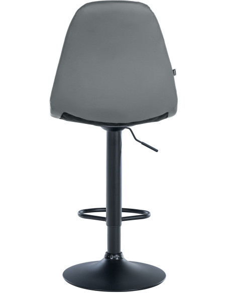 Tabouret de bar moderne en Polyuréthane Gris Métal Noir Leyran - 3