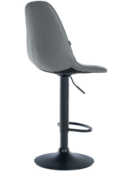 Tabouret de bar moderne en Polyuréthane Gris Métal Noir Leyran - 2
