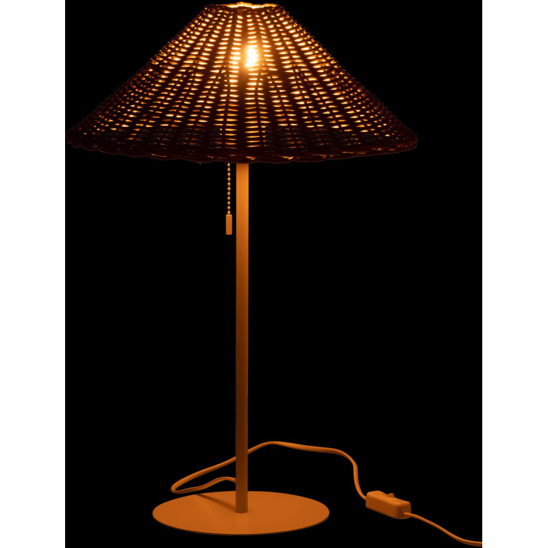 Lampe à poser en Rotin Naturel Métal Blanc Elliott - 3