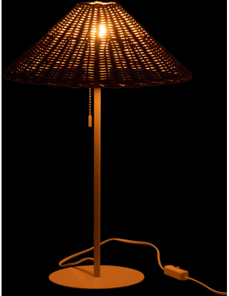 Lampe à poser en Rotin Naturel Métal Blanc Elliott - 3