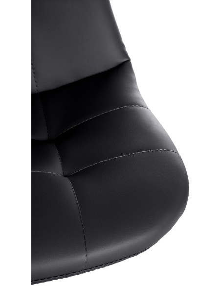 Tabouret de bar moderne en Polyuréthane Noir Métal Noir Leyran - 4