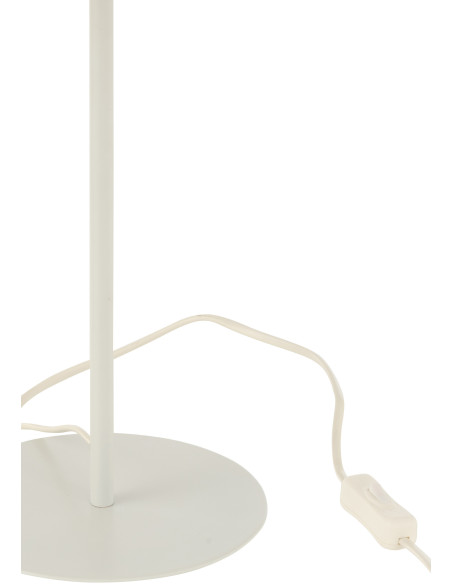 Lampe à poser en Rotin Naturel Métal Blanc Elliott - 4