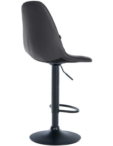 Tabouret de bar moderne en Polyuréthane Noir Métal Noir Leyran - 2