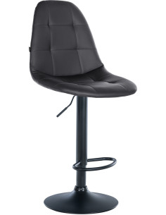 Tabouret de bar moderne en Polyuréthane Noir Métal Noir Leyran - 1