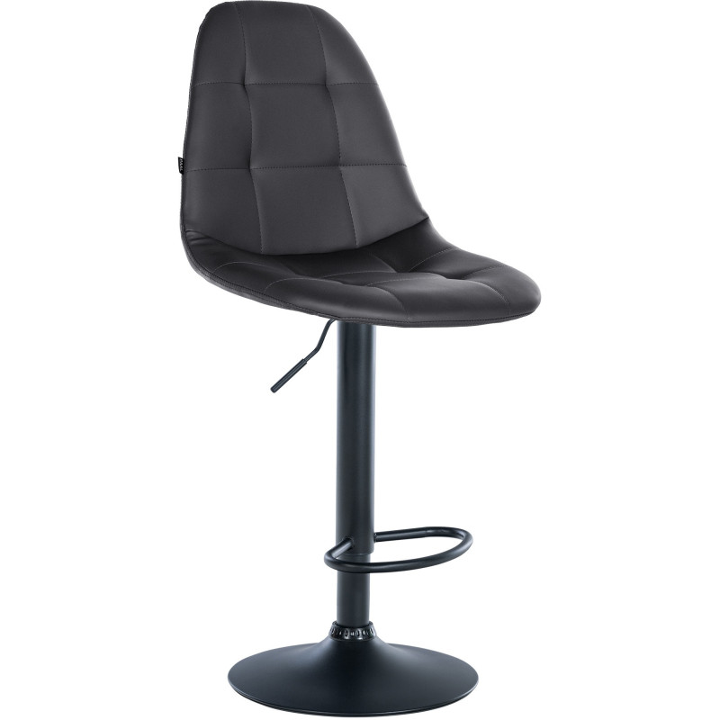 Tabouret de bar moderne en Polyuréthane Noir Métal Noir Leyran - 1