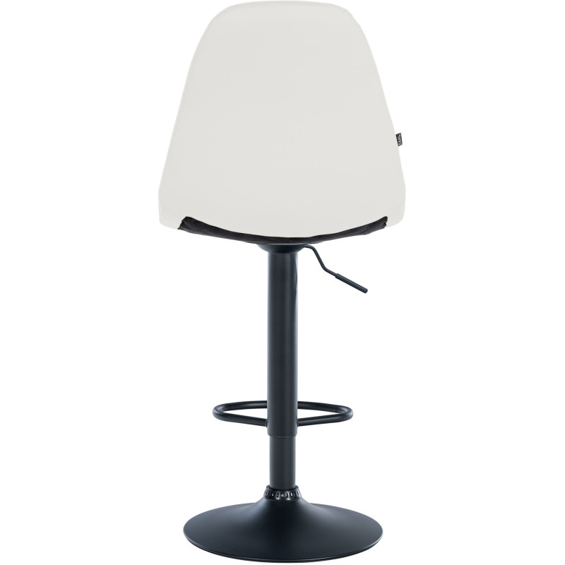 Tabouret de bar moderne en Polyuréthane Blanc Métal Noir Leyran - 3