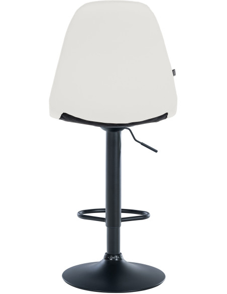 Tabouret de bar moderne en Polyuréthane Blanc Métal Noir Leyran - 3