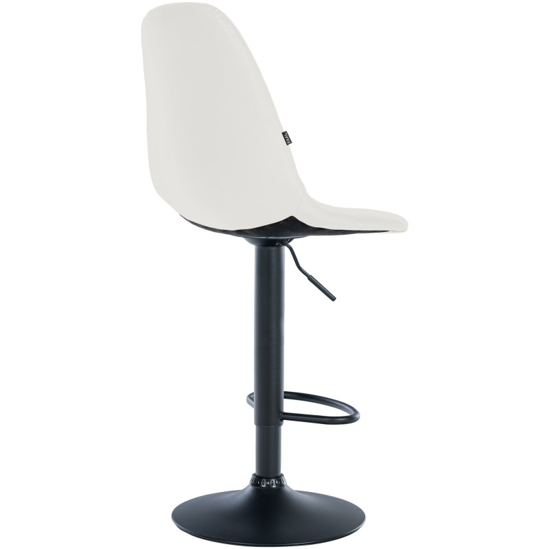 Tabouret de bar moderne en Polyuréthane Blanc Métal Noir Leyran - 2