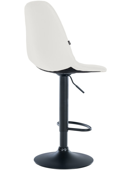 Tabouret de bar moderne en Polyuréthane Blanc Métal Noir Leyran - 2