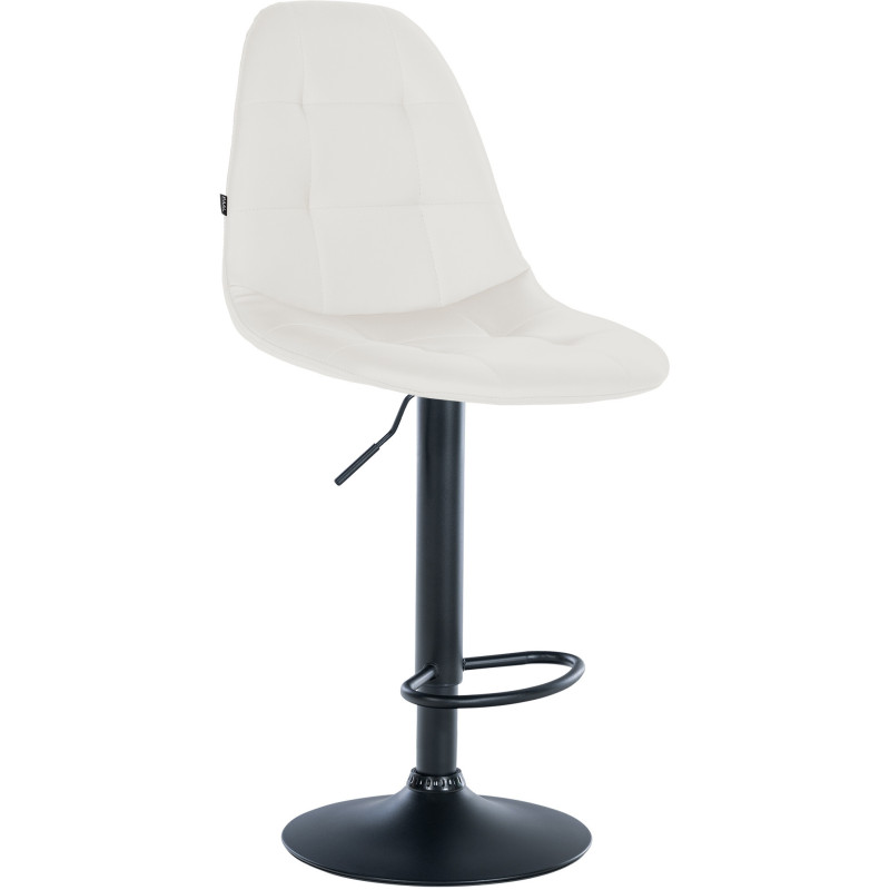 Tabouret de bar moderne en Polyuréthane Blanc Métal Noir Leyran - 1