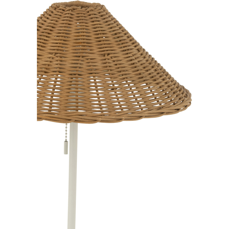 Lampe à poser en Rotin Naturel Métal Blanc Elliott - 5