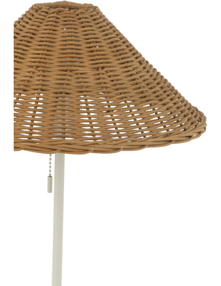 Lampe à poser en Rotin Naturel Métal Blanc Elliott - 5