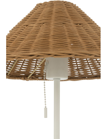 Lampe à poser en Rotin Naturel Métal Blanc Elliott - 6