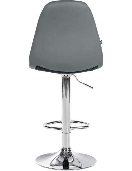 Tabouret de bar moderne en Polyuréthane Gris Métal Argenté Leyran - 3