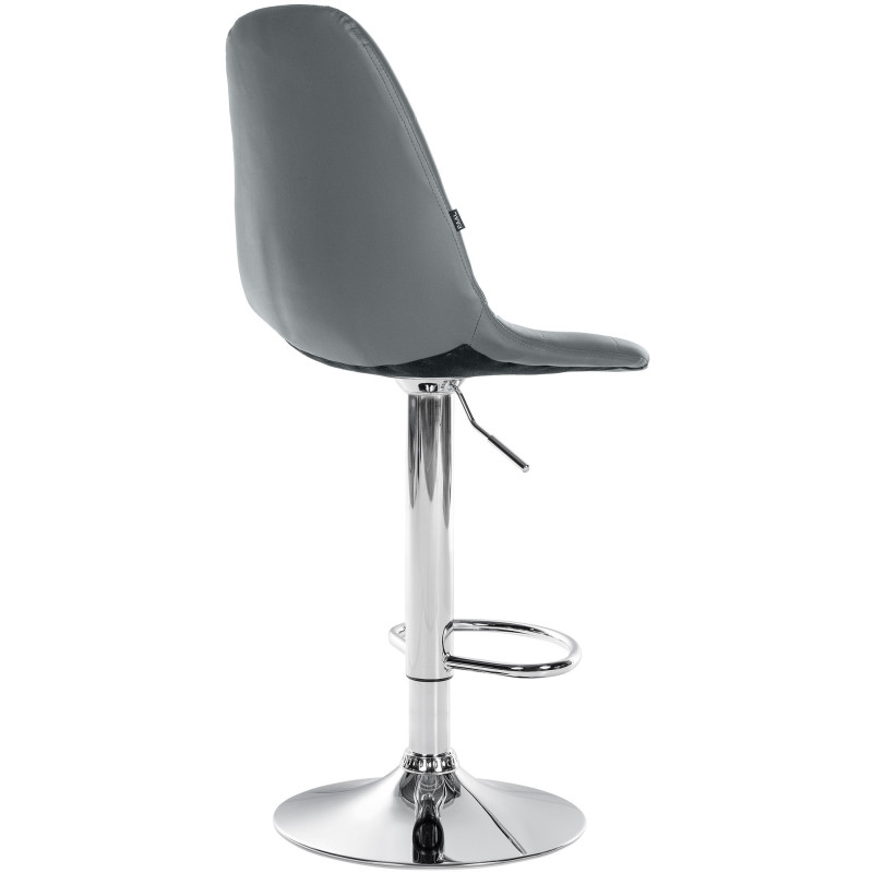 Tabouret de bar moderne en Polyuréthane Gris Métal Argenté Leyran - 2