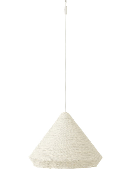 Suspension Conique 50 cm en Raphia Blanc Donia J-Line - 1
