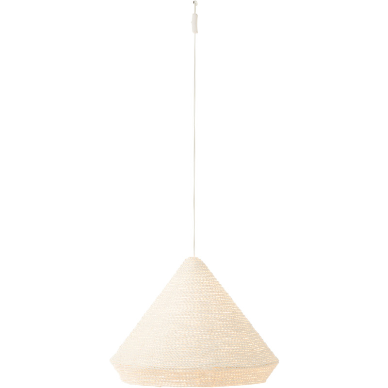Suspension Conique 50 cm en Raphia Blanc Donia J-Line - 2