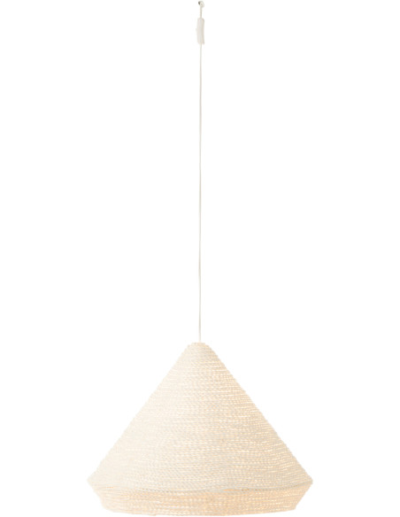 Suspension Conique 50 cm en Raphia Blanc Donia J-Line - 2