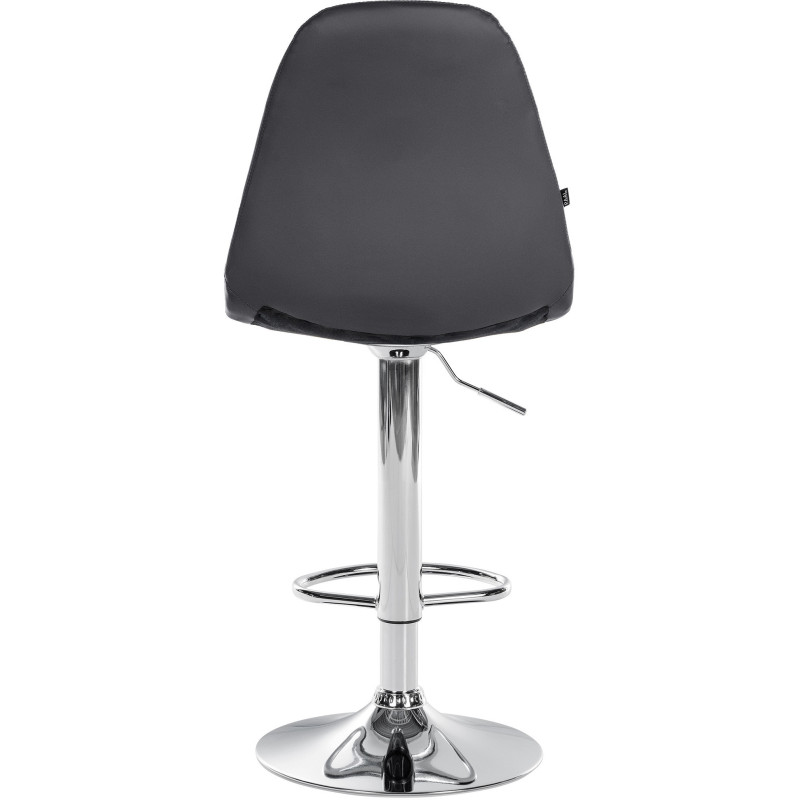 Tabouret de bar moderne en Polyuréthane Noir Métal Argenté Leyran - 3