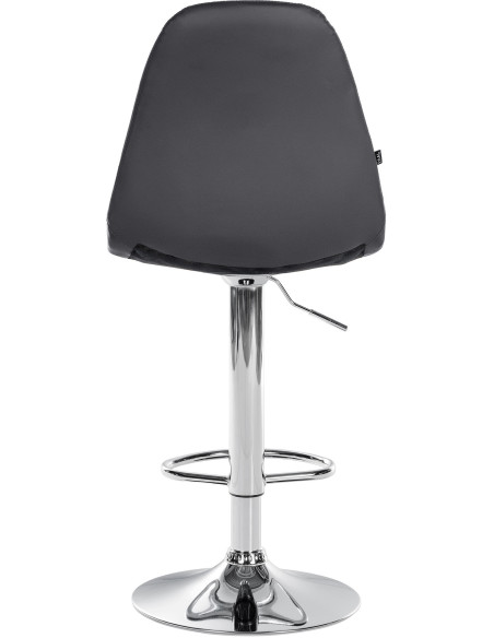 Tabouret de bar moderne en Polyuréthane Noir Métal Argenté Leyran - 3