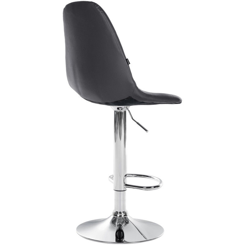 Tabouret de bar moderne en Polyuréthane Noir Métal Argenté Leyran - 2