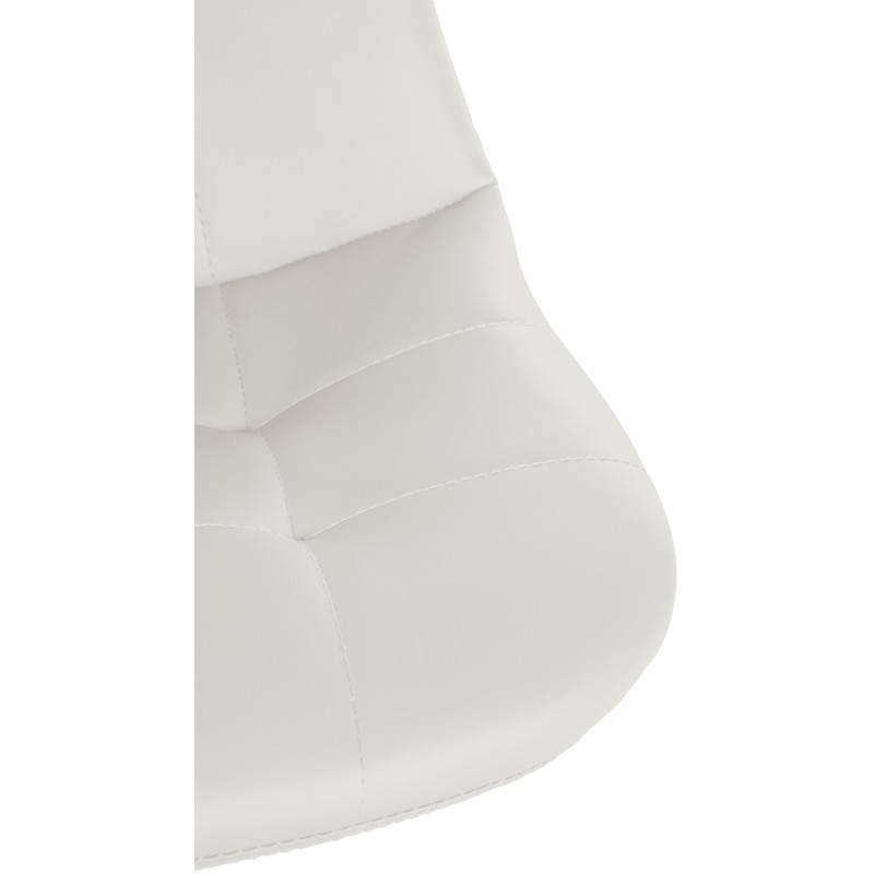 Tabouret de bar moderne en Polyuréthane Blanc Métal Argenté Leyran - 4