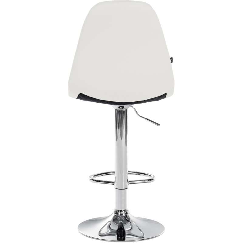 Tabouret de bar moderne en Polyuréthane Blanc Métal Argenté Leyran - 3