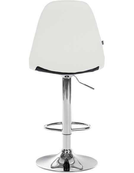 Tabouret de bar moderne en Polyuréthane Blanc Métal Argenté Leyran - 3