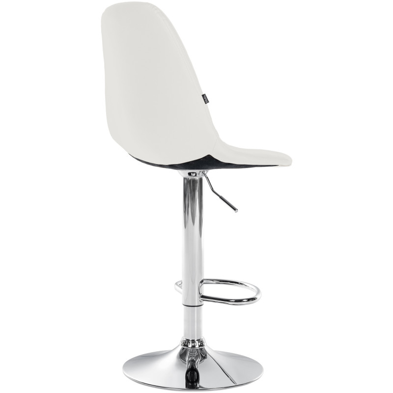 Tabouret de bar moderne en Polyuréthane Blanc Métal Argenté Leyran - 2