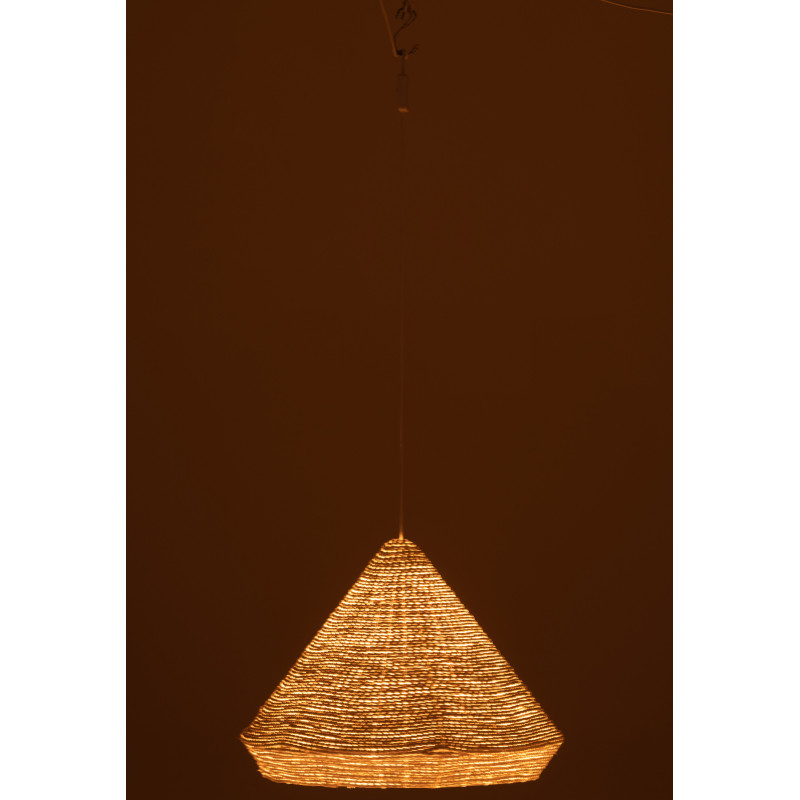 Suspension Conique 50 cm en Raphia Blanc Donia J-Line - 3