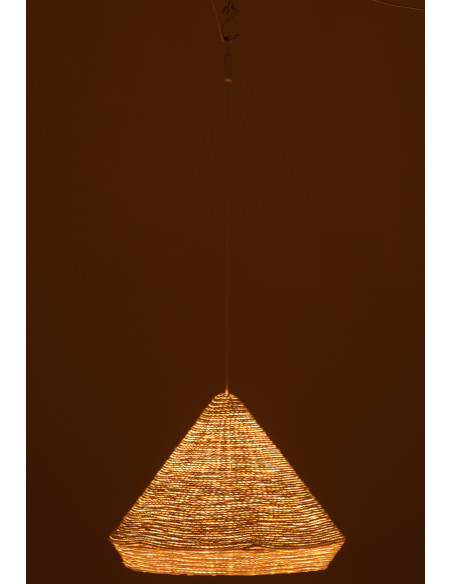 Suspension Conique 50 cm en Raphia Blanc Donia J-Line - 3