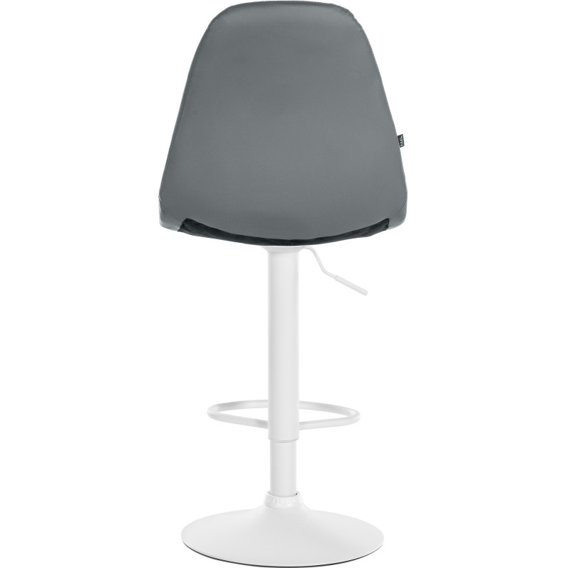 Tabouret de bar moderne en Polyuréthane Gris Métal Blanc Leyran - 3