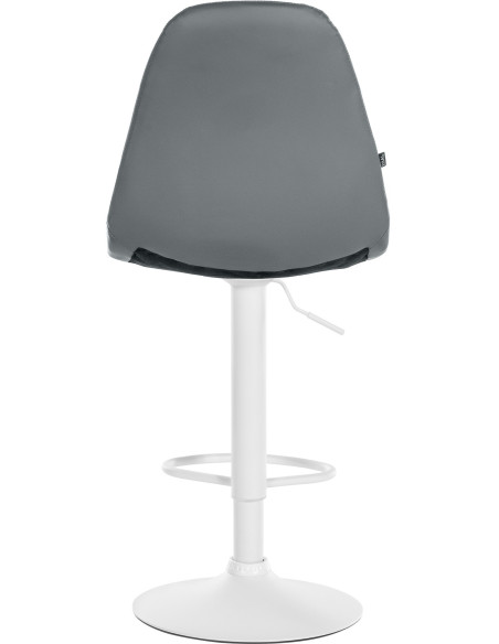 Tabouret de bar moderne en Polyuréthane Gris Métal Blanc Leyran - 3