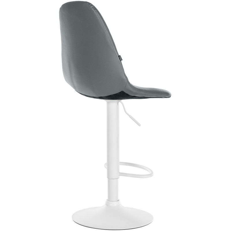Tabouret de bar moderne en Polyuréthane Gris Métal Blanc Leyran - 2