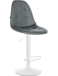 Tabouret de bar moderne en Polyuréthane Gris Métal Blanc Leyran - 1