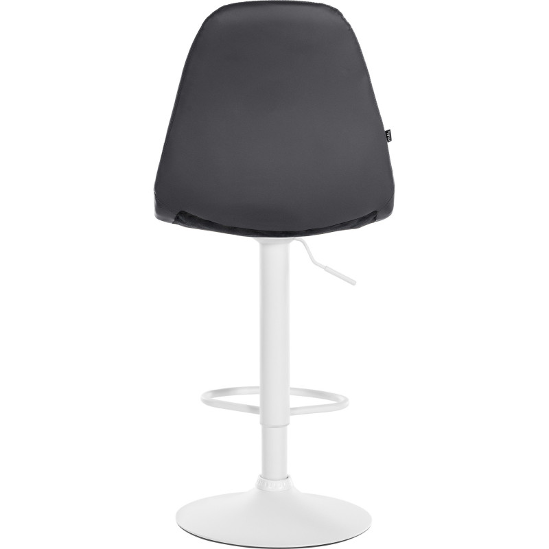 Tabouret de bar moderne en Polyuréthane Noir Métal Blanc Leyran - 3