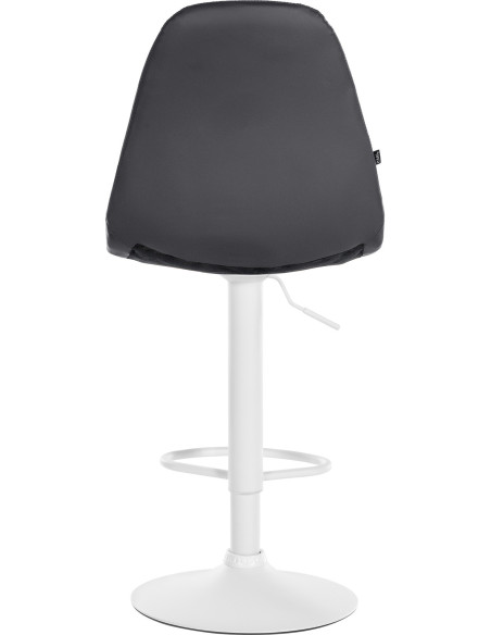 Tabouret de bar moderne en Polyuréthane Noir Métal Blanc Leyran - 3