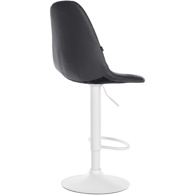 Tabouret de bar moderne en Polyuréthane Noir Métal Blanc Leyran - 2