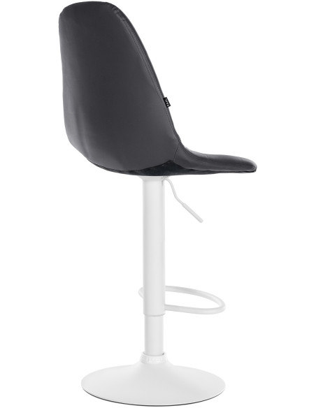 Tabouret de bar moderne en Polyuréthane Noir Métal Blanc Leyran - 2