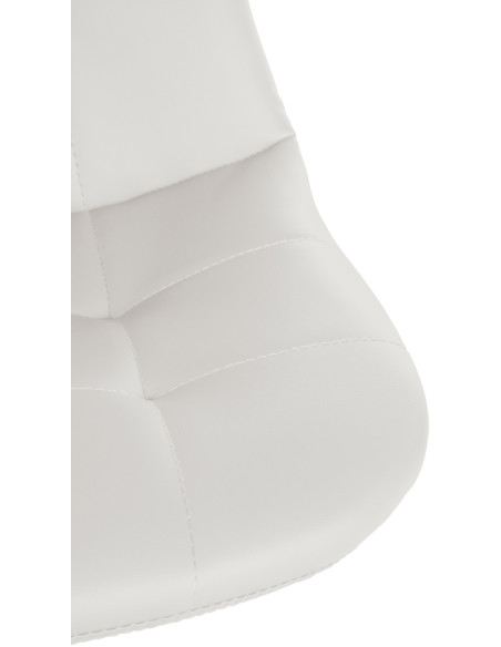 Tabouret de bar moderne en Polyuréthane Blanc Métal Blanc Leyran - 4