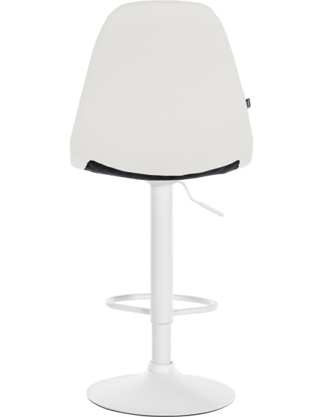 Tabouret de bar moderne en Polyuréthane Blanc Métal Blanc Leyran - 3