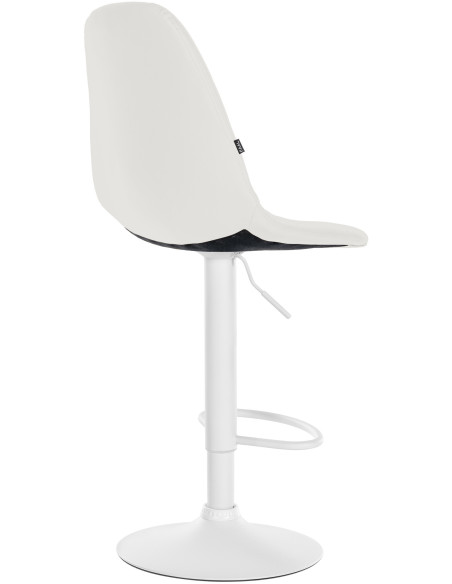 Tabouret de bar moderne en Polyuréthane Blanc Métal Blanc Leyran - 2