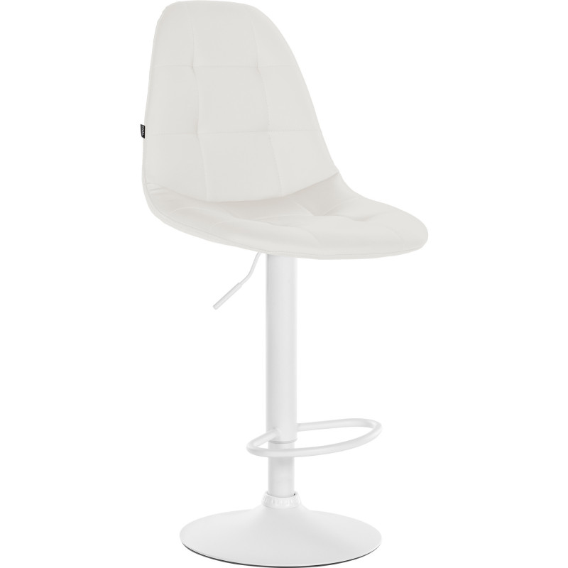 Tabouret de bar moderne en Polyuréthane Blanc Métal Blanc Leyran - 1