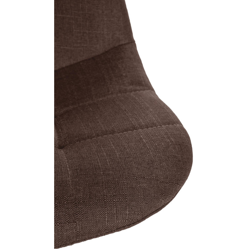 Tabouret de bar moderne en Tissu Marron Métal Noir Leyran - 4