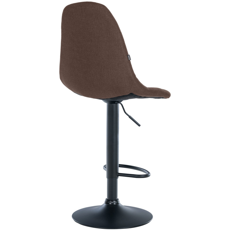 Tabouret de bar moderne en Tissu Marron Métal Noir Leyran - 2