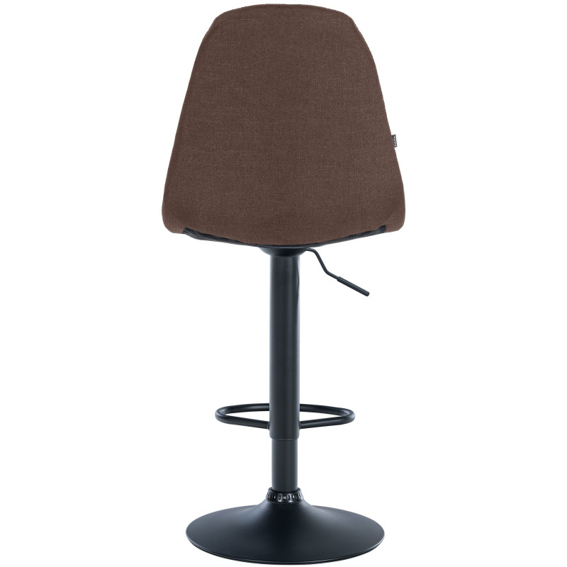 Tabouret de bar moderne en Tissu Marron Métal Noir Leyran - 3