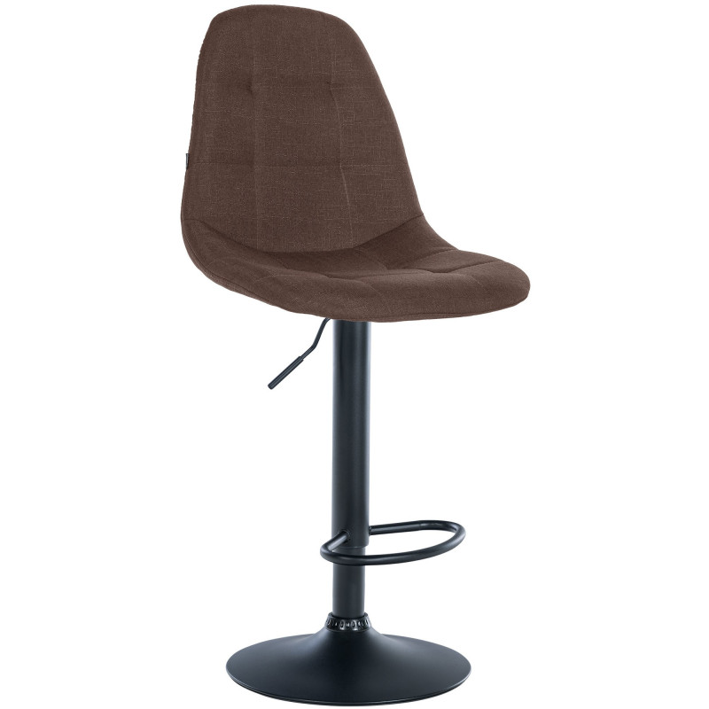 Tabouret de bar moderne en Tissu Marron Métal Noir Leyran - 1